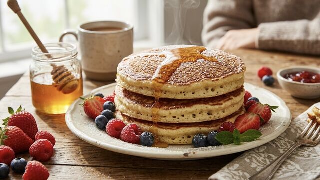 No Eggs? No Problem! These Fluffy Semolina Pancakes Rise Like a Cloud