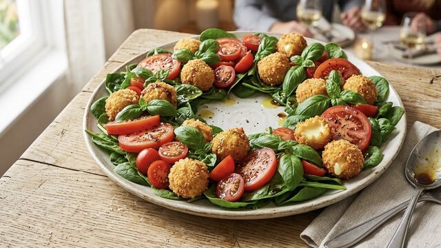 Forget the Boring Cheese Platter: This "Caprese Wreath" with Fried Mozzarella Is a Total Showstopper