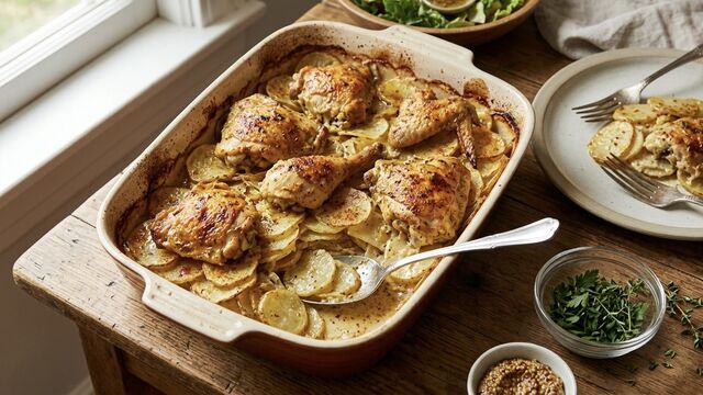 Creamy Mustard Chicken and Potato Bake: The Ultimate All-in-One Family Comfort Dinner