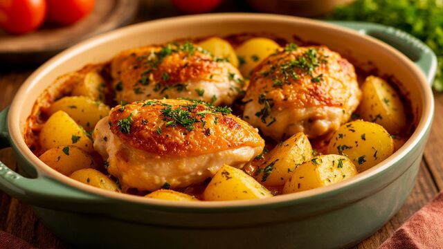 The Easy Cordon Bleu Bake: Juicy Chicken on a Bed of Crispy Potatoes