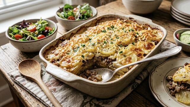 Just Layer Potatoes and Ground Beef for the Easiest, Coziest Dinner Ever