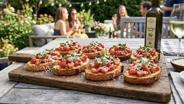 The Ultimate Summer Appetizer: 15-Minute Garlic and Fresh Basil Bruschetta