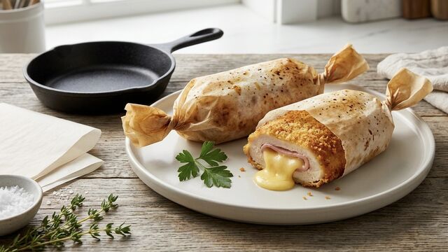No Mess, No Oil! The Brilliant "Clean Kitchen" Secret for the Perfect Crispy Cordon Bleu