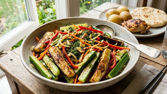 Korean-Style Eggplant & Cucumber Salad: The Cold Summer Side You'll Crave