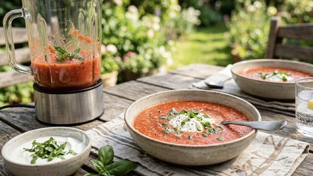 The Perfect Summer Refresher: 10-Minute Blender Tomato and Basil Soup