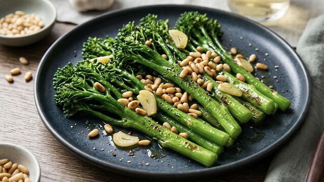 Forget Steamed Veggies! The "Pine Nut" Secret to Restaurant-Style Broccolini at Home