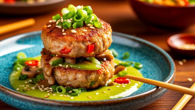 These Chinese-Style Mini Chicken Patties With Teriyaki & Green Onion Are Pure Comfort Food