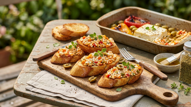 Baked Feta & Pepper Crostini: The 3-Ingredient Summer App You'll Make All Season