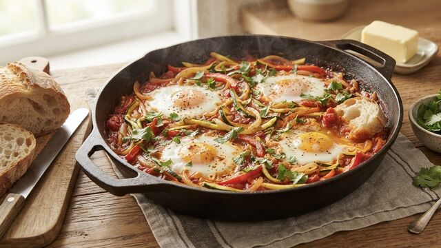 Upgrade Your Morning Eggs With This Easy, One-Pan Zucchini Shakshuka