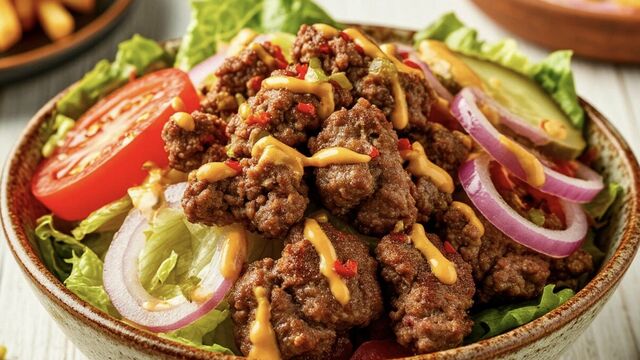 The Viral TikTok "Burger Salad" Is the 100-Calorie Dinner Everyone Is Obsessed With