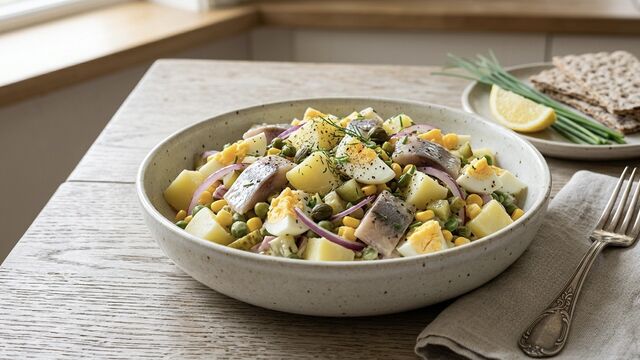 Hearty Scandinavian Potato and Egg Salad: The Simple Family Side Dish Made from Everyday Ingredients