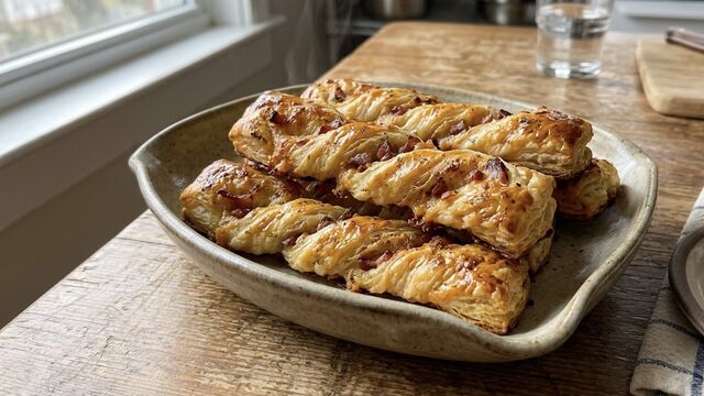 These Crispy Bacon and Cheese Puff Pastry Twists Disappear Faster Than Pizza
