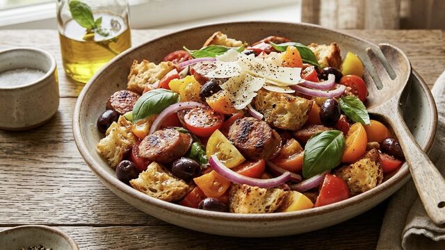 This Crispy Sausage Panzanella Is the Only Dinner Salad You'll Ever Need