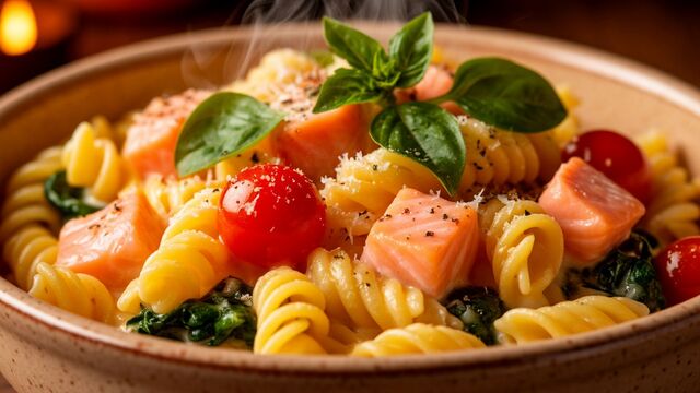 The Ultimate 20-Minute Lazy Dinner: A Creamy Baked Salmon Pasta That Practically Cooks Itself